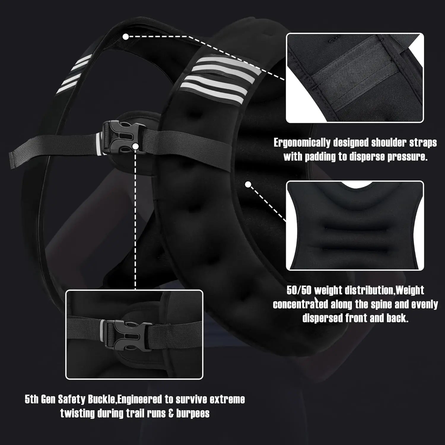 Reflective Fitness Weight Vest