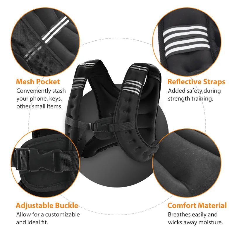 Reflective Fitness Weight Vest